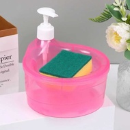 Tempat Sabun Cuci Piring + Spons / Wadah Sunlight Model Bulat / Dispenser Botol Soap Pump