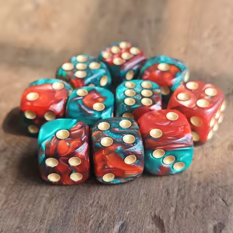 16MM Red and Green Points D6 Dice Set Warhammers 40K Dungeons and Dragons Board Game