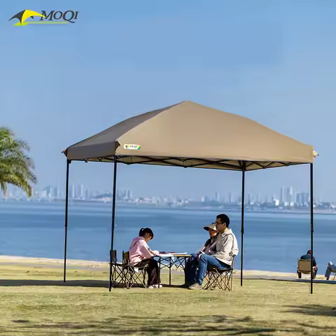Outdoor pop-up canopy Gazebo Tent beach camping instant canopy 10x10 feet (khaki color) Convenient t
