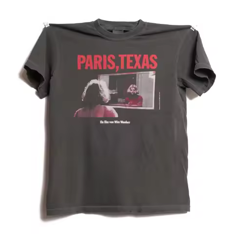Summer Women's Vintage Paris Texas T-shirt Pure Cotton and Breathable Short Sleeve Streetwear Oversi