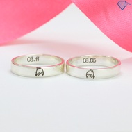 Nhẫn bạc 925 cặp đôi nam nữ trơn khắc tên ND0465 - Trang Sức TNJ