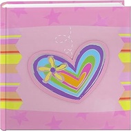 Pioneer Photo Albums 200-Pocket 3-D Striped Heart Applique Cover Photo Album, 4 by 6-Inch