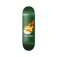 Erased Skateboard Burning Flower Green Deck 8.25