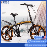 【Ready Stock】Hurricane 20 Inch Folding Bike 20 "Variable Speed Double Disc Brake Folding Bicycle Adult Outdoor Cycling Alloy One Wheel Road Mountain Bike