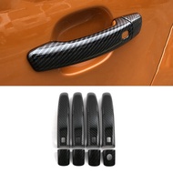 for Audi A4 B8 A5 8T 8F Q3 8U Q5 8R Car Accessories ABS Carbon Gate Door Handle Trim Frame Sticker Cover Exterior Decoration