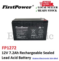 Genuine FirstPower 12V 7.2Ah Rechargeable Sealed Lead Acid Battery - FP1272