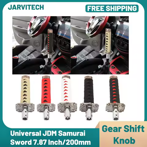 Universal JDM Samurai Sword Knob for Automatic Transmission, 7.87inch 200mm Alloy Shift Knob Plug & 