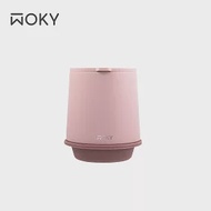 【WOKY 沃廚】360°輕芯鈦瓷易潔層單蓋保溫杯250ml(帽子杯-附密封蓋) 黛粉