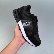 New Style EA7 Leather Men Women Sports Shoes Trendy British Top Layer Cowhide Outdoor Hiking Shoes W