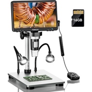 TOMLOV DM9 7 Inch 1080P LCD Digital Microscope 1200X Handheld Microscope Wired Remote Control Video 