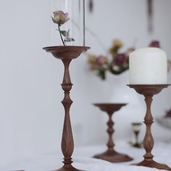 日式侘寂風格 實木燭台 香薰蠟燭 桌面小物展示架