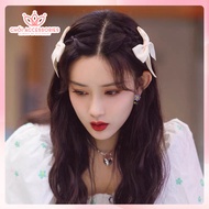 Set of 2 lady's ribbon bow hairpins, Korean-style fashion feminine accessories - Y008