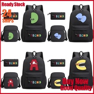 Haoyuan Letter A B C D Alphabet Lore 3IN1 Bag Suit Backpack Shoulder Bag Pencil Case School Gift For Kids Large Capacity