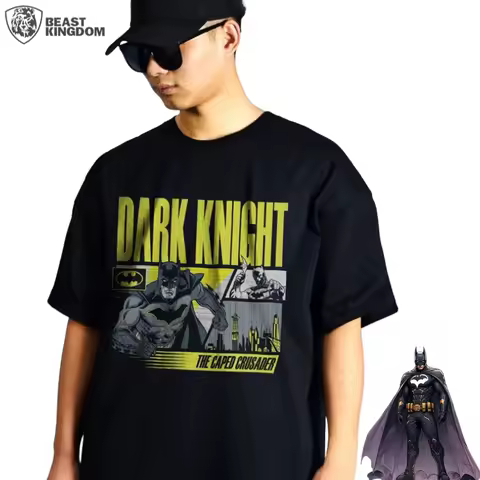 Beast Kingdom Batman Superman Wonder Woman Peripheral Movies Niche Simple Cotton Boys Summer Crew Ne