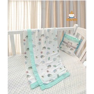 Chăn xô sợi tre MANNY 4 lớp bo viền 1m1*1m3 (có chọn mẫu)