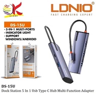 LDNIO PD100W DS-15U 5-IN-1 MULTI-PORTS USB TYPE-C HUB ADAPTER / DS-15H DOCK STATION 5 IN 1 USB C HUB