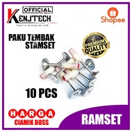 NAIL RAMSET CONCRETE SHOOT STAMPSET CONTENTS 10 PCS 7.3MM X 25MM REFILL PAKU WASHER MINI RAMSET 7,3M
