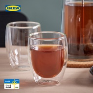 IKEA IKEA PASSERAD Passilla lapisan dua cawan kaca telus gelas isi rumah minum gelas gaya Nordik