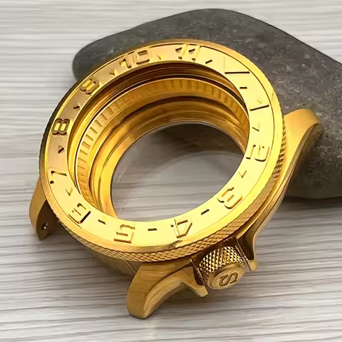 Mod Golden Watch Cases Fits Seiko SKX007 SRPD NH35 NH36 7S26 4R36 Movement Transparent Case Back Fas