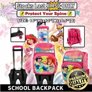 Trolley School Backpack Primary Student Bag Removable 6 Wheels | Beg Sekolah Roda