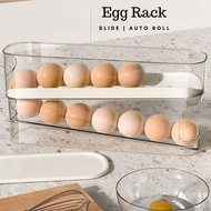 2 Layer Rolling Egg Container Rack Dispenser Space Saver Kitchen Food Organizer