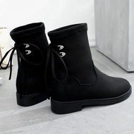 winter boots winter boots women Elastic Short-Tube Martin Boots - Fleece Lined Autumn/Winter Women's