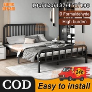 Iron bed frame Double bed Queen size bed High load-bearing metal bed frame Stainless steel single bed frame