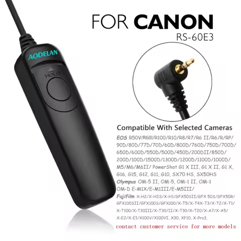 AODELAN RS-C6 Wired Remote Shutter Release 100cm 39" for Canon EOS R50V R6III R100 For Olympus OM-5I