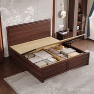 Small Medium 1.8m Bedroom Storage Apartment Black Gold Bed Light Big Bed Modern 1.5 Double Wood Chin