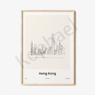 Travel Lines Map Posters - Honolulu Hong Kong Grand Canyon Giza Florence Falkirk Egypt Easter Island