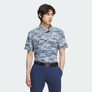 adidas Golf Allover Print Short Sleeve Polo Shirt Men Blue JF6281