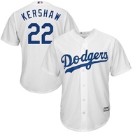 Dodgers Men's 22 Kershaw MLB Baseball Jacket White Blue Grey