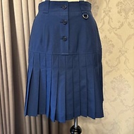Christian Dior海軍藍毛料百摺裙