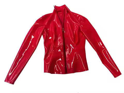 Women Latex Long sleeves T-shirt shirt Top custom made 0.4mm