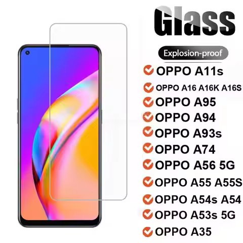 3-1PCS Screen Protector for Oppo A95 A94 A93s A55s A16 A53s Tempered Glass for Oppo A94 A74 A54s A35