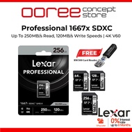 Lexar Professional 1667x SD Card 64GB 128GB 256GB UHS-II 250MB/s V60 4K SDXC Card 250MB/s Read V60 4