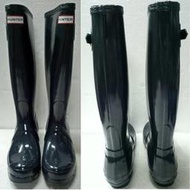 Hunter 女長筒雨靴 EU37 藍 亮面 雨鞋 #910-1