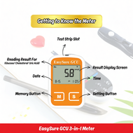EASYSURE GCU 3-in-1 Blood Glucose, Cholesterol & Uric Acid Test Meter- MDA Approved
