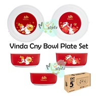 Vinda CNY Bowl 5 inches / Plate Set 8 inches Plate Porcelain Bowl Plate Flower Pinggan Mangkuk by Vi