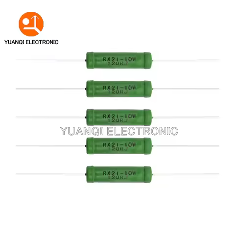 5PCS RX21 10W Wire Wound Resistance 5% 0.05 0.1 0.15 0.2 0.51 0.68 1 2 3 5.1 10 15 20 51 68 82 100 2