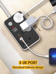 (STAYHOME DEAL) LDNIO SK3662 Power Socket with UK 3 Pin + 6 USB Charger 5V 3.4A Surge Protector 2 Me