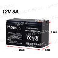 Aki Battery 8AH msa hitam / aki tangki semprot/aki mobil mainan/aki battery batre accu sprayer elekt