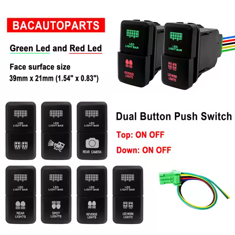 12V Dual Push Button Switch for Toyota Land Cruiser Prado 120 100 Series 4Runner FJ Cruiser Tacoma H
