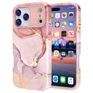 Foreign Trade Applicable iPhone17PRO Marble Light Oil Water Sticker Apple 15/16 Two-in-One Shock-res