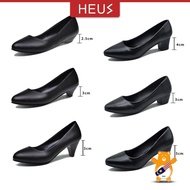HEUS Attire Heels (Ready Stock) Shoes Wanita Heels Rendah Wedges Heels bertutup terkini sederhana bl