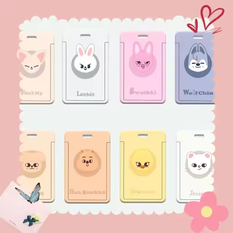 2025 SKZOO card holder, cartoon student ID set, bus meal card, name tag, student meal card new