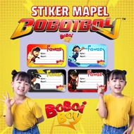 Boboiboy Mapel Label Sticker 8x5cm Custom Nickname