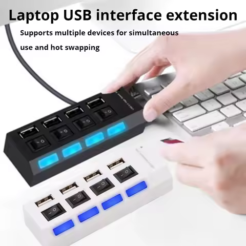 Switch Extension Hub 7-port USB2.0 Hub Computer USB Extension Hub One Drag Seven USB2.0 Splitter PC 