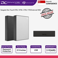 Seagate One Touch 5TB / 4TB / 2TB / 1TB External HDD with Password Protection - Black / Silver
