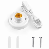  15ft Light Bulb Socket with Cord,light socket,E26/ E27 Lamp Base Desktop 15ft Light Socket with Co